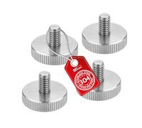 SOTECH Lot de 4 vis moletées M10 - Longueur : 20 mm - En acier inoxydable V2A (SS304) - Forme plate - DIN 653 - Vis métrique avec surfaces latérales moletées