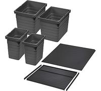 SOTECH Ninka Système Tri des Déchets eins2vier KB 600 mm, Épaisseur latéral | 16 mm Hauteur 310 mm 2x 8L, 2x 17L, 1x 60cm