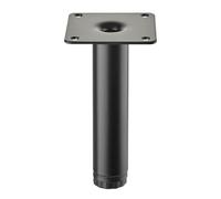 SOTECH Pied de meuble LIMA hauteur 120 mm, Ø 25 mm réglable en hauteur 10 mm noir mat pied de vitrine pied de socle pied d'armoire