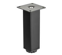 SOTECH Pied de meuble ZULU 38 x 38 x 150 mm noir mat, charge admissible jusqu'à 100 kg par pied Pied de vitrine Pied de socle Pied d'armoire