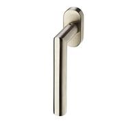 SOTECH Poignée de fenêtre WILMA Inox brossé Poignée de fenêtre en L sur rosace ovale Poignée oscillo-battante à grille sans cylindre de serrure - Ferrure de fenêtre avec grille de