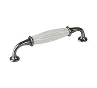 SOTECH poignée en porcelaine META poignée de meuble en porcelaine blanc aspect argent vieilli BA 128 mm