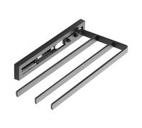 SOTECH Porte-Serviettes Coulissant Style à 3 Bras Noir 325 mm Course 145 mm Porte-Serviettes pour Montage latéral sur lavabo