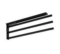 SOTECH Porte-serviettes en aluminium TED 3 bras noir mat 450 - 730 mm, extensible, rotatif Coulisse télescopique pour serviettes