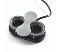 SOTECH Prise encastrée 2 x prises Schuko aspect acier inoxydable avec fiche avec couvercle rotatif