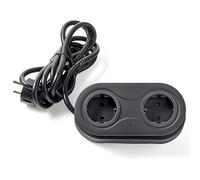 SOTECH Prise encastrée (2 x prises Schuko) élément de prise ovale noir