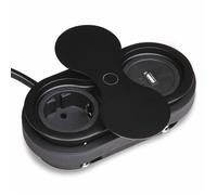SOTECH Prise intégrée 1 x port USB / 1 x prise Schuko noir avec fiche avec couvercle rotatif
