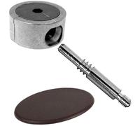 SOTECH Raccord d'angle FUERTE 64 mm avec cache en plastique brun, ferrure à came en métal, raccord d'armoire Ferrure de meuble, kit