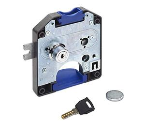 SOTECH Serrure à Monnaie 110 x 125 x 18 mm Fermeture à Gauche pour Jetons de 1 € Serrure de Consigne Serrure de Porte