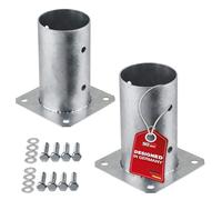 SOTECH SET de 2 ancres à visser rondes Ø 80 mm, 152 mm de hauteur, acier galvanisé à chaud, support de poteaux pour bois rond - optimal pour une utilisation en extérieur