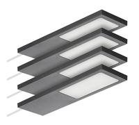 SOTECH Set de 4 luminaires de meuble à LED GIULIA II sans capteur noir, 4000K blanc neutre incl. transformateur & distributeur
