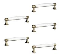 SOTECH SET de 5 x Poignée en Porcelaine MARIE Poignée Finition en Laiton Vieilli Entraxe 128 mm