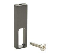 SOTECH Support central NANO (montage sous bâti, 75 x 20 x 10 mm aluminium massif, aspect titane) Support de tringle pour tube d'armoire design