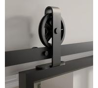 SOTECH Système de porte coulissante CHAMBER 2,36 m Ø des galets 120 mm noir | Montage de porte par le haut, ferrure de porte coulissante avec guidage au sol pour portes rainurées