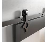 SOTECH Système de porte coulissante LANCEA 3,36 m Ø des galets 70 mm noir | Montage de porte latéral, ferrure de porte coulissante avec guidage au sol pour portes rainurées