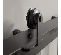 SOTECH Système de porte coulissante LOUNGE 3,36 m Ø des galets 70 mm noir | Montage de porte par le haut, ferrure de porte coulissante avec guidage au sol pour portes rainurées