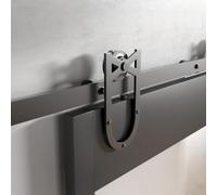 SOTECH Système de porte coulissante SOLEA 2,36 m Ø des galets 70 mm noir | Montage de porte latéral, ferrure de porte coulissante avec guidage au sol pour portes rainurées