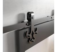 SOTECH Système de porte coulissante TAURUS 2 m Ø des galets 70 mm noir | Montage de porte latéral, ferrure de porte coulissante avec guidage au sol pour portes rainurées