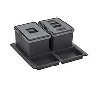 SOTECH Système de tri sélectif Draw 12+12L Poubelle avec couvercle Système de tri sélectif pour Tiroir Largeur de caisson 60 cm