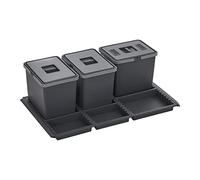 SOTECH Système de tri sélectif Draw 15+15+15L Poubelle avec couvercle Système de tri sélectif pour Tiroir Largeur de caisson 90 cm
