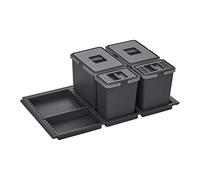 SOTECH Système de tri sélectif Draw 15+15+6+6L Poubelle avec couvercle | Système de tri sélectif pour Tiroir Largeur de caisson 90 cm