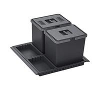 SOTECH Système de tri sélectif Draw 15+15L Poubelle avec couvercle Système de tri sélectif pour Tiroir Largeur de caisson 60 cm