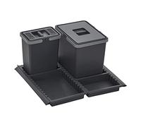 SOTECH Système de tri sélectif Draw 15+6L Poubelle avec couvercle Système de tri sélectif pour Tiroir Largeur de caisson 60 cm
