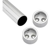 SOTECH Tringle de penderie 600 mm chromée cylindrique Ensemble | de tringles d'armoire polie composée d'une tringle à vêtements, y compris 1 paire de supports cylindriques