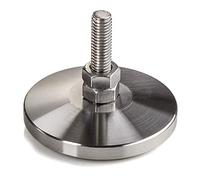 SOTECH Vis de réglage M8 x 30 mm Ø 30 mm Acier Inoxydable véritable (SS201) réglable en Hauteur avec Pied en Caoutchouc Pied de Meuble Pied de réglage de