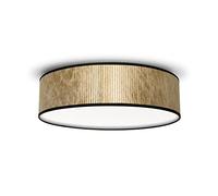 Sotto Luce Mako plafonnier glamour à 3 lumières - tissu doré - base blanche - 3 x E27 - Ø 40 cm
