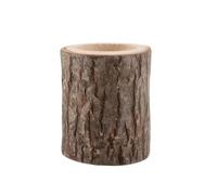 Souche Bois Décoration 3 pièces bois Pile bougeoir support rondin chandelier plantes succulentes pot de fleurs bougeoirs ornement décor(3pcs-L)