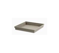 EDA Soucoupe carrée Toscane 32,6×32,6×4,9 cm pour pots de fleurs carrés 39×39 cm Taupe