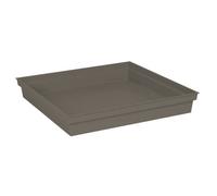 EDA - Soucoupe Carrée Toscane 40 cm - pour Pot de Fleur Carré Toscane 50 cm - 40 x 40 x H.5,9 cm - Taupe