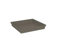 Soucoupe carrée pour pot de fleur Toscane 40 cm - Taupe