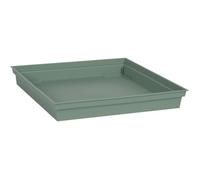 Soucoupe carrée Toscane 26,7 cm - Vert laurier - EDA PLASTIQUE - Plastique - Soucoupe pour pot de fleurs