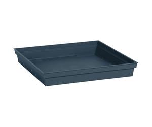 Soucoupe carrée - Toscane - EDA - Plastique - 40 cm - Intérieur / Extérieur - Bleu Jean