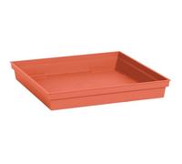 Soucoupe carrée - Toscane - EDA - Plastique - 40 cm - Intérieur / Extérieur - Orange Terre Battue