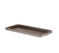 Soucoupe jardinière rectangle ""Legno"" en plastique - L 91 x l 35 - Taupe