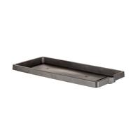 Soucoupe Jardinière Rectangle "legno" En Plastique - Gris Anthracite - Taille L - L 100 X L 36 X H 5,5 Cm