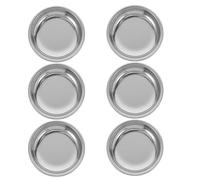 Soucoupe Porte-sachet de Thé Ronde 6 Pcs en Acier Inoxydable | Surface Lisse Argentée, Entretien Facile, pour Infuseurs à Thé et Cuillères à Résidus, Maison ou Café