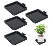 Soucoupe pour fleurs - Soucoupe pour plantes | Plateaux ramasse-gouttes, 4 pièces - Panneaux acoustiques - Porte-pots pour fleurs pour maison, salon, chambre de cuisine, bureau appartement
