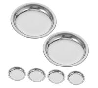 Soucoupe pour Sachet de Thé en Acier Inoxydable, Ronde, Lot de 6 | Surface Polie Argentée, Rangement Compact, pour Service Café et Bureau, Supporte Infuseurs et Sachets Usagés