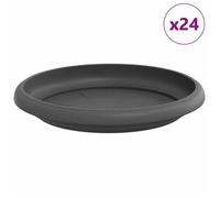 Soucoupes pots de fleurs - Plateaux à fleurs ronds 24 pcs - vidaXL - plastique - noir - 15,5 x 2 cm - bord roulé 1563232