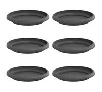 Soucoupes pots de fleurs - Plateaux à fleurs ronds 6 pcs - vidaXL - plastique - noir - 15,5 x 2 cm - bord roulé 4408181