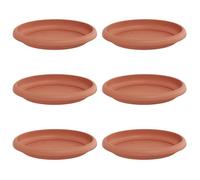 Soucoupes pots de fleurs - Plateaux à fleurs ronds 6 pcs - vidaXL - plastique - rouge brique - 14 x 2 cm - bord roulé 2133887