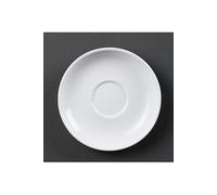 Olympia Soucoupe à espresso Whiteware 85ml (Lot de 12), blanches, compatibles avec la tasse CB464, porcelaine entièrement vitrifiée, Passe au four, au micro ondes, Certifié BS4034, CB465