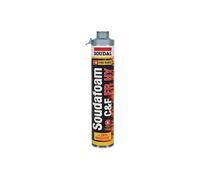 Soudafoam FR HY Click & Fix - Mousse PU pistolable coupe-feu - Soudal - 0,75 L