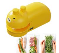 Soudeuse De Sacs Compact Rechargeable Scellage Thermique Stockage Design | Scelle-Snack Compact Et Pratique Pour Sac Conservation Refermable Magnétique Design Cartoon Cuisine Préparation R Jaune