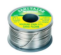 Express, 5890, Accessoire pour Fer à Souder, Soudure Étain pour Assemblage Cuivre, Laiton, Canalisations Sanitaires (Eau Potable), 97% Étain et 3% Cuivre (Sans Plomb), 500 g, d 2 mm, Flux incorporé