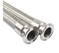 Soufflet de tuyau flexible en acier inoxydable 304, tuyau haute pression à trois pinces de 1.5 et 2 pouces for Applications sanitaires, 1 pièce(200cm 32mm 50.5mm)
